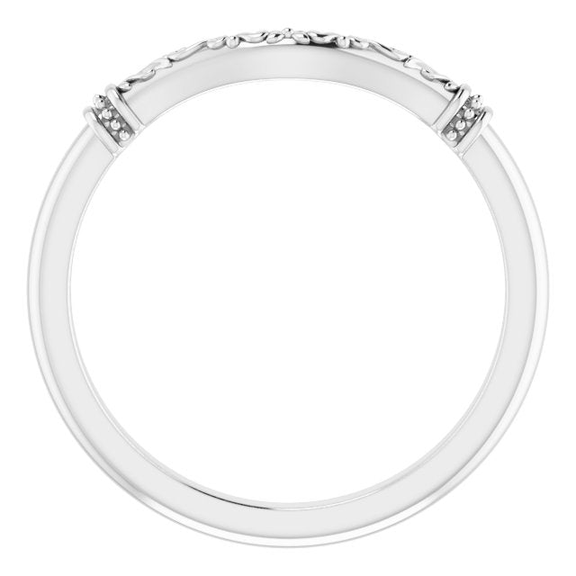 14K White Band for 8x6 mm Pear Ring