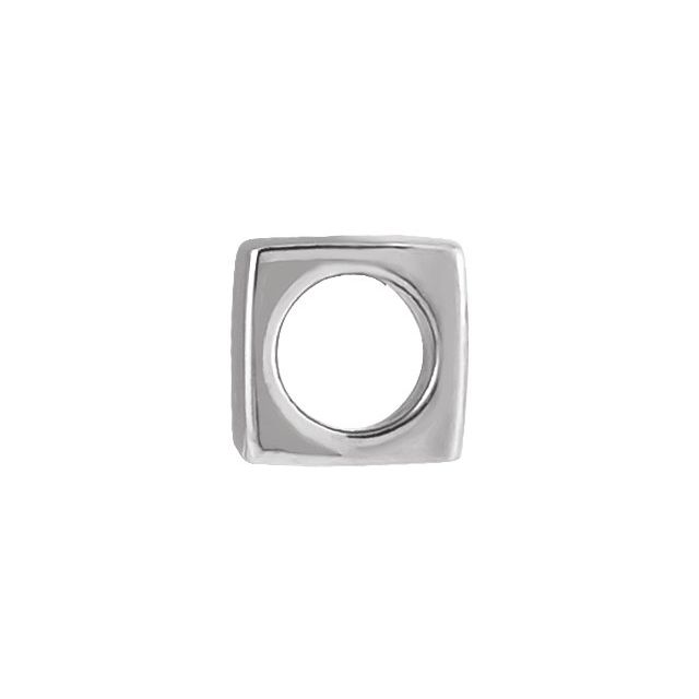 14k White 5x5 Mm Cube Pendant
