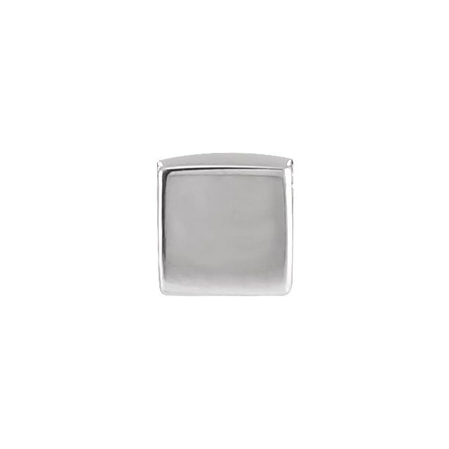 14k White 5x5 Mm Cube Pendant