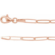 14K Rose 2.6 mm Paperclip-Style 20' Chain