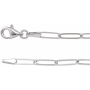Sterling Silver 2.6 mm Paperclip-Style 7' Chain