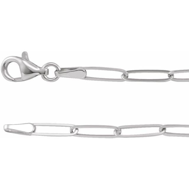Sterling Silver 2.6 mm Paperclip-Style 7' Chain