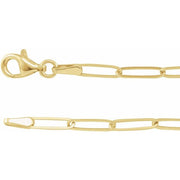 14K Yellow 2.6 mm Paperclip-Style 7' Chain