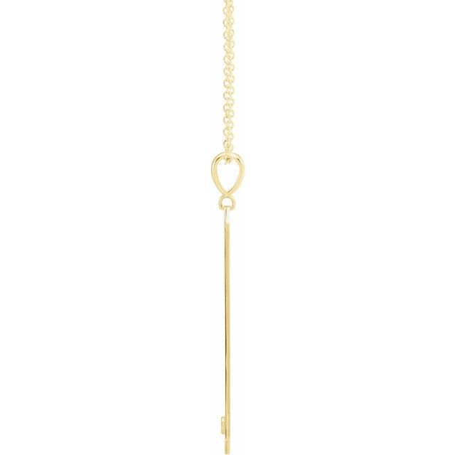 14K Yellow .03 CTW Natural Diamond Engravable Bar 18' Necklace