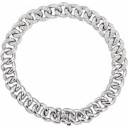 14K White 3/4 CTW Natural Diamond Curb 7' Bracelet
