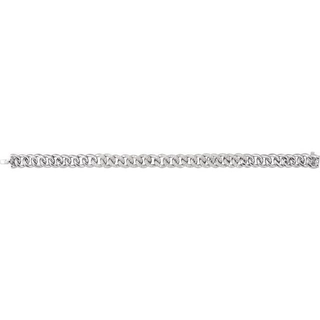 14K White 3/4 CTW Natural Diamond Curb 7' Bracelet