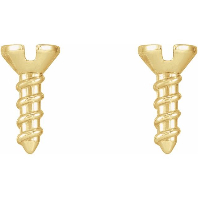 14K Yellow Screw Earrings