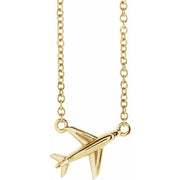 14K Yellow Airplane 16-18' Necklace
