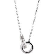 14K White .08 CTW Natural Diamond Interlocking Circle 18' Necklace