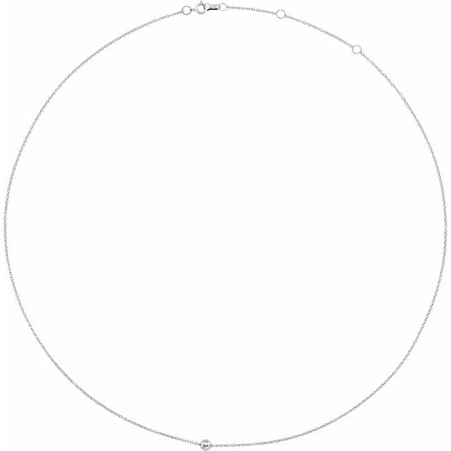 Sterling Silver 4 mm Ball 16-18' Necklace