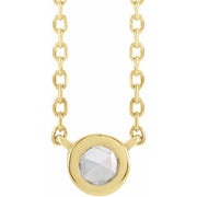 14K Yellow .06 CT Rose-Cut Natural Diamond Bezel-Set 18' Necklace