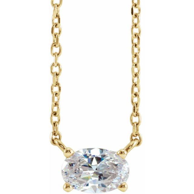 14K Yellow 1/4 CTW Lab-Grown Diamond Solitaire 16-18' Necklace