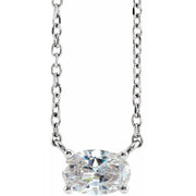 14K White 1/4 CTW Lab-Grown Diamond Solitaire 16-18' Necklace