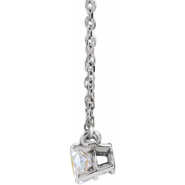 14K White 1/4 CTW Lab-Grown Diamond Solitaire 16-18' Necklace