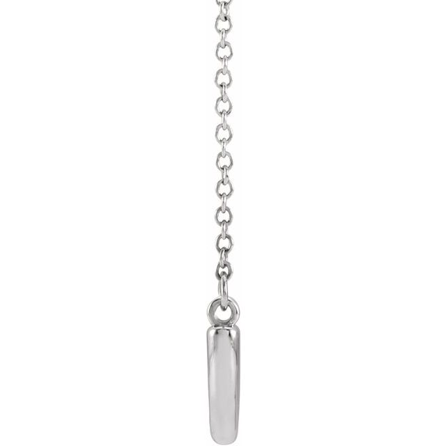 14K White 9.6x5.7 mm Curved Bar 18' Necklace