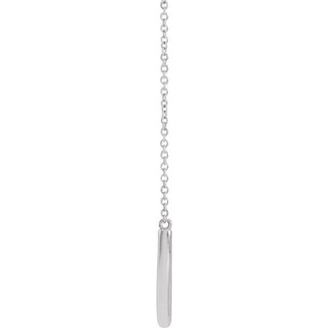 14K White 22.2x9.3 mm Curved Bar 18' Necklace