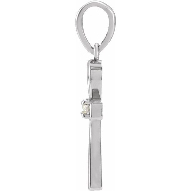 Sterling Silver .03 CT Natural Diamond Ankh Cross Pendant