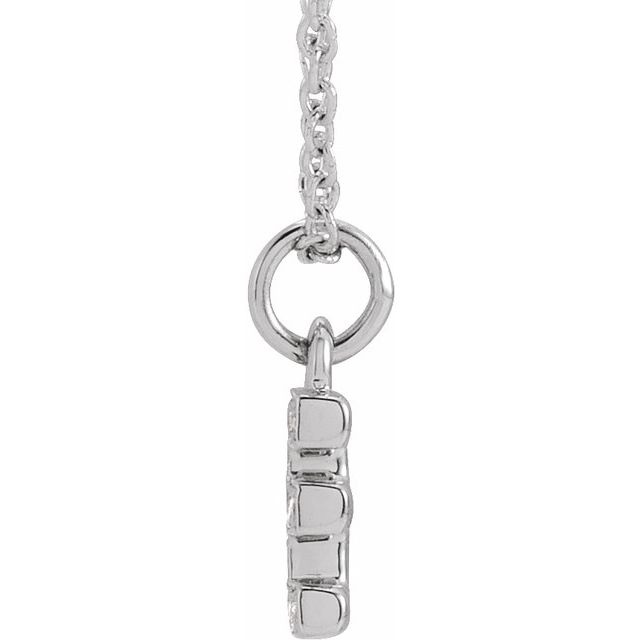 14K White .04 CTW Natural Diamond Petite Initial E 16-18' Necklace