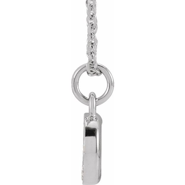 14K White .05 CTW Natural Diamond Petite Initial D 16-18' Necklace