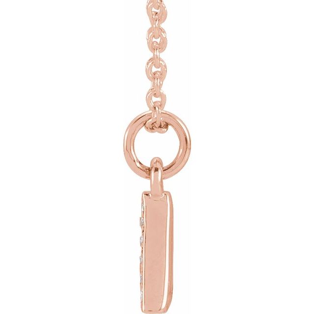 14k Rose .05 Ctw Natural Diamond Petite Initial A 16-18' Necklace