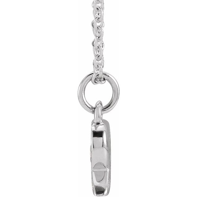 14K White .05 CTW Natural Diamond Petite Initial R 16-18' Necklace