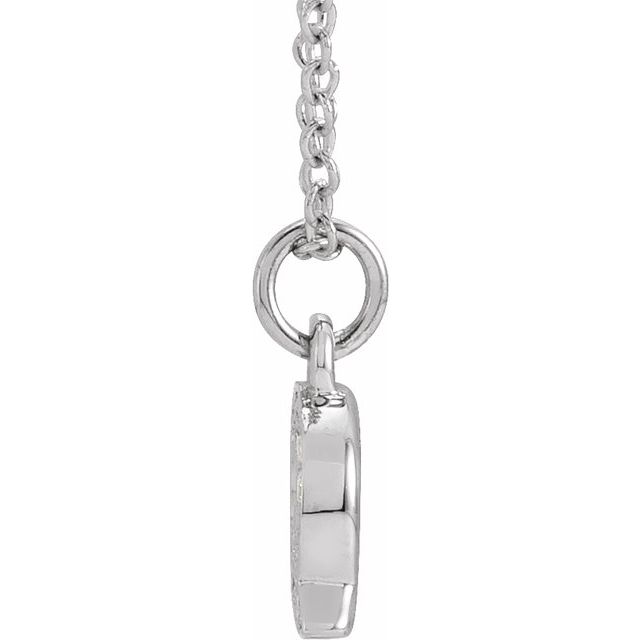 14K White .05 CTW Natural Diamond Petite Initial Q 16-18' Necklace