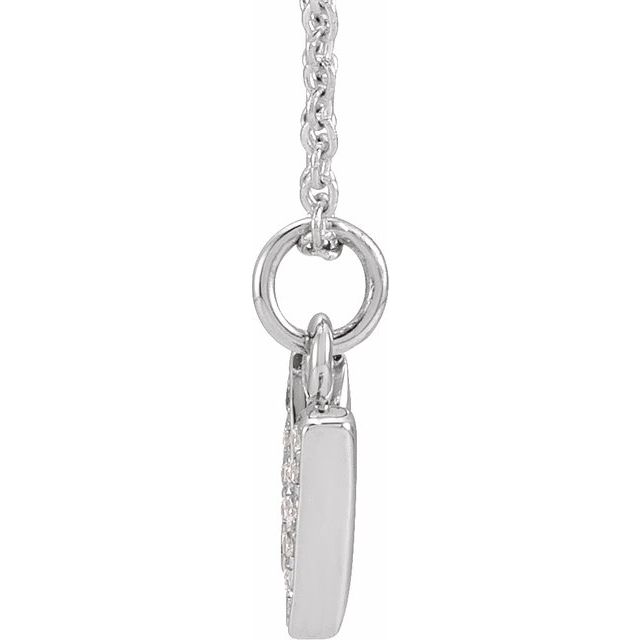 14K White .05 CTW Natural Diamond Petite Initial N 16-18' Necklace