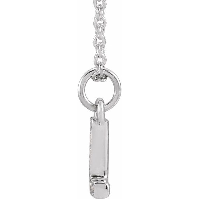 14K White .03 CTW Natural Diamond Petite Initial L 16-18' Necklace