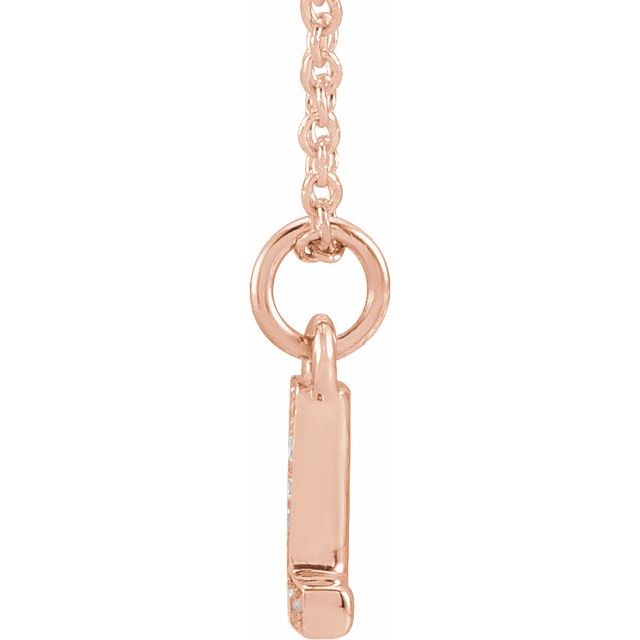 14K Rose .03 CTW Natural Diamond Petite Initial L 16-18' Necklace