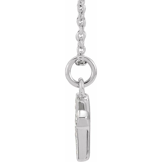 14K White .045 CTW Natural Diamond Petite Initial K 16-18' Necklace