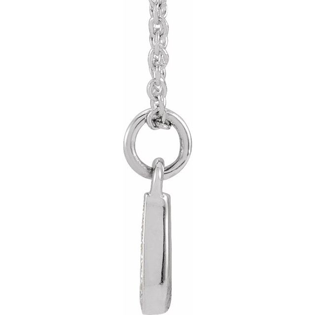 14k White .025 Ctw Natural Diamond Petite Initial J 16-18' Necklace