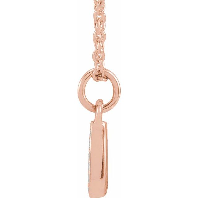 14K Rose .025 CTW Natural Diamond Petite Initial J 16-18' Necklace