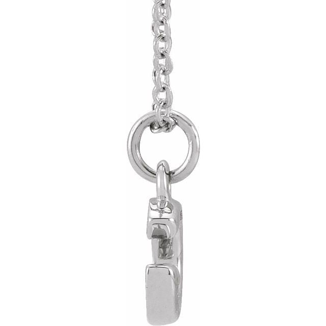 14K White .05 CTW Natural Diamond Petite Initial G 16-18' Necklace