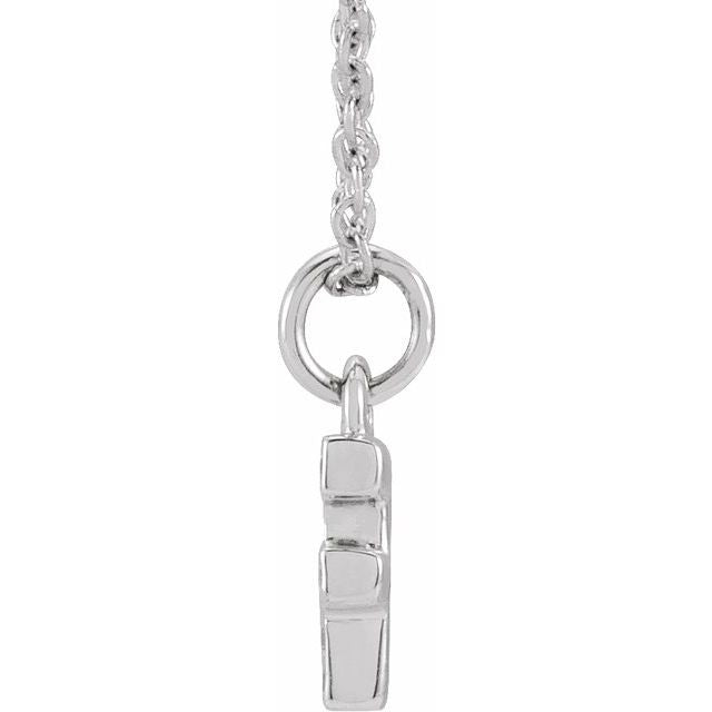 14K White .04 CTW Natural Diamond Petite Initial F 16-18' Necklace