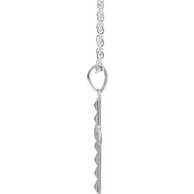 Sterling Silver Pyramid Cross 20' Necklace