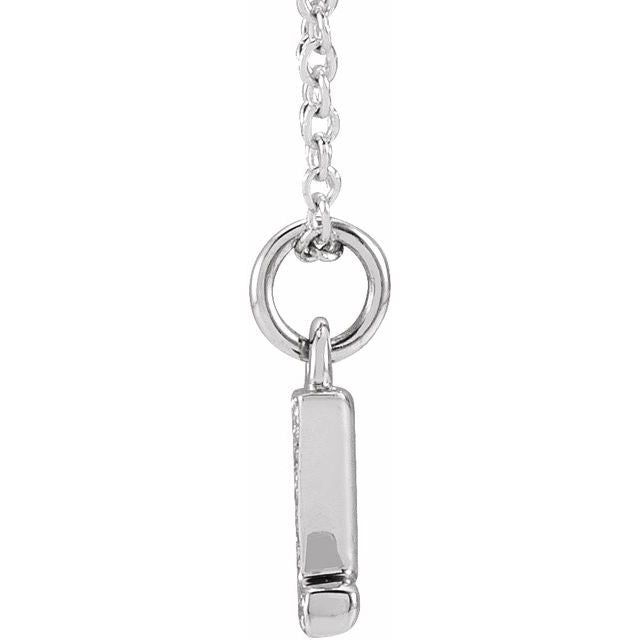 14K White .03 CTW Natural Diamond Petite Initial Z 16-18' Necklace