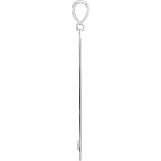 14K White .03 CTW Natural Diamond Engravable Bar Pendant