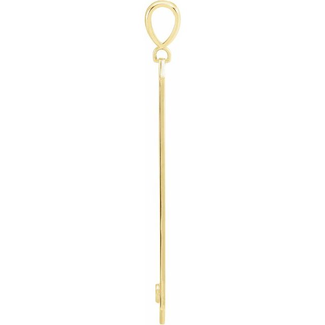 14K Yellow .03 CTW Natural Diamond Engravable Bar Pendant