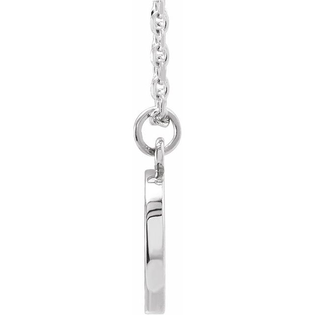 14K White Peace Symbol 16-18' Necklace