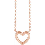 14k Rose Heart 18' Necklace