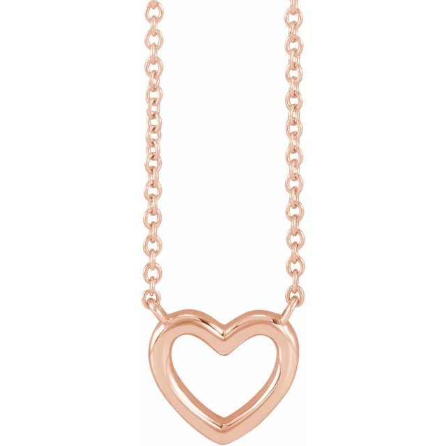 14k Rose Heart 18' Necklace