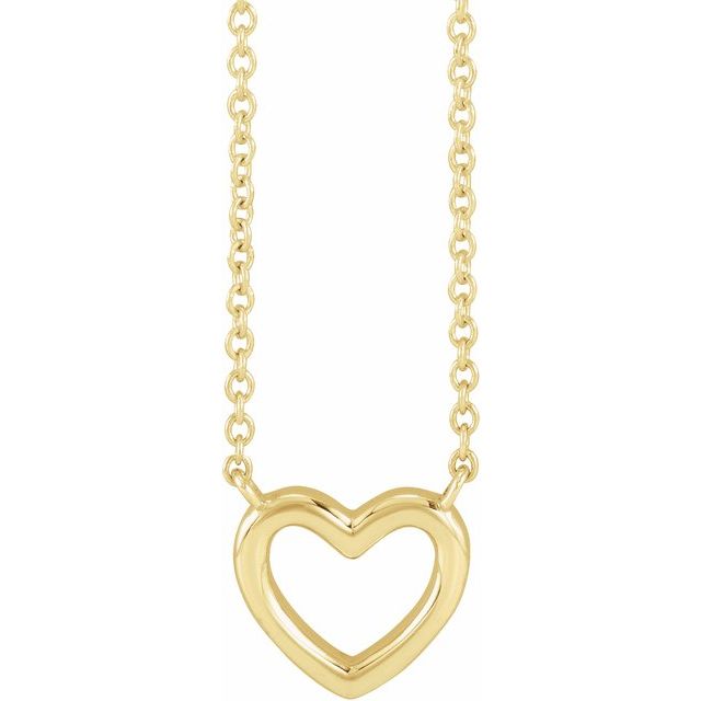 14K Yellow Heart 18' Necklace