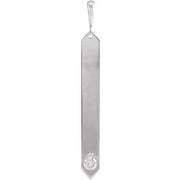 14K White .03 CTW Natural Diamond Engravable Bar Pendant