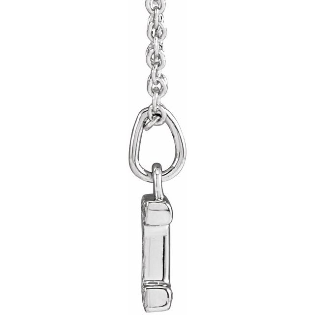 14K White .03 CTW Natural Diamond Petite Initial I 16-18' Necklace
