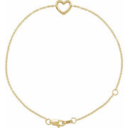 14K Yellow Heart 6 1/2-7 1/2' Bracelet