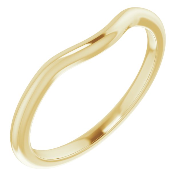 14K Yellow Band for 7x5 mm Emerald Ring