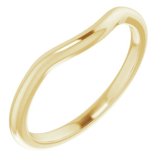 14K Yellow Band for 9x7 mm Emerald Ring