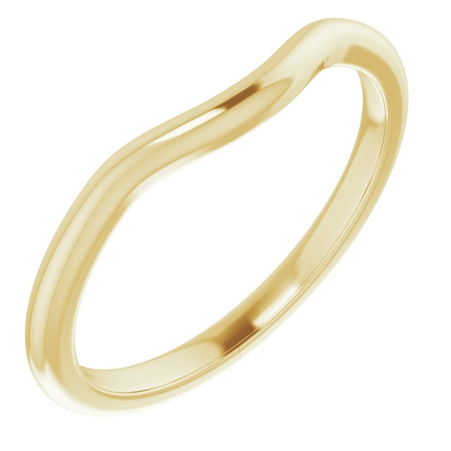 14k Yellow Band For 8x6 Mm Emerald Ring