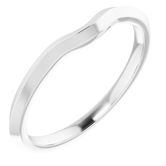 14K White Band for 7 mm Round Ring
