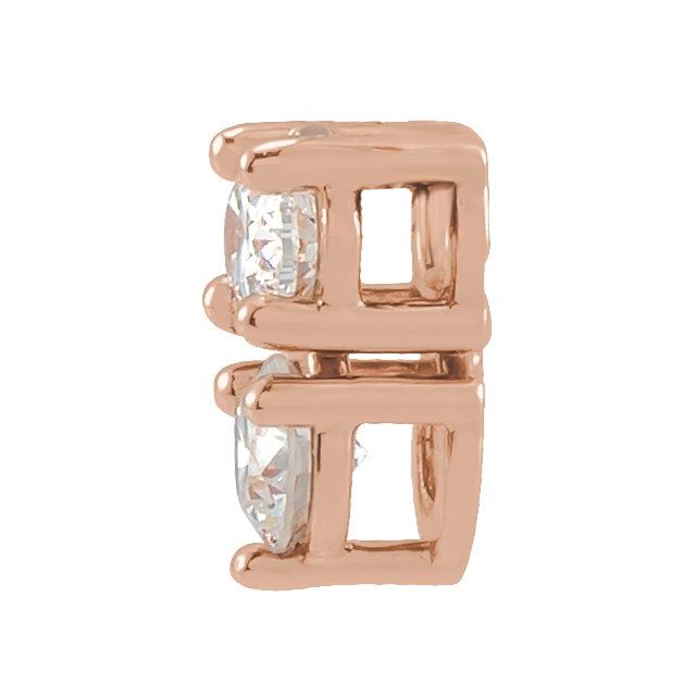 14K Rose 1/4 CTW Natural Diamond Two-Stone Slide Pendant